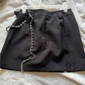 Black Mini Skirt with Chain Detail